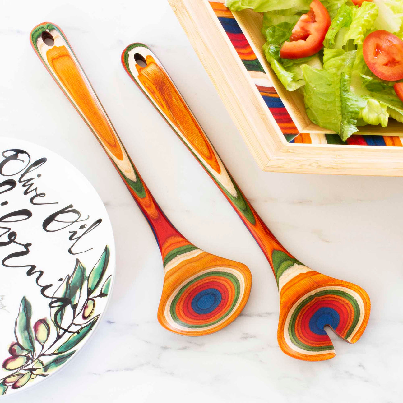 Baltique Marrakesh Collection Salad Serving Set, 11-3/4"