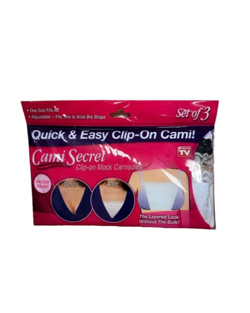 Cami Secret Clip On Cami Set of 3 in Retail Package