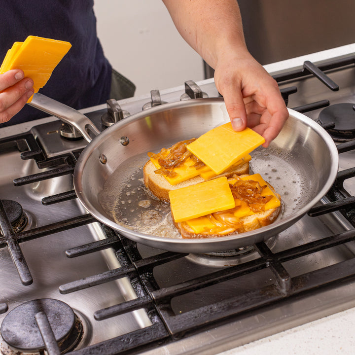 Heritage Steel Eater 12" Stainless Steel Frying Pan cooking Grilled Cheese