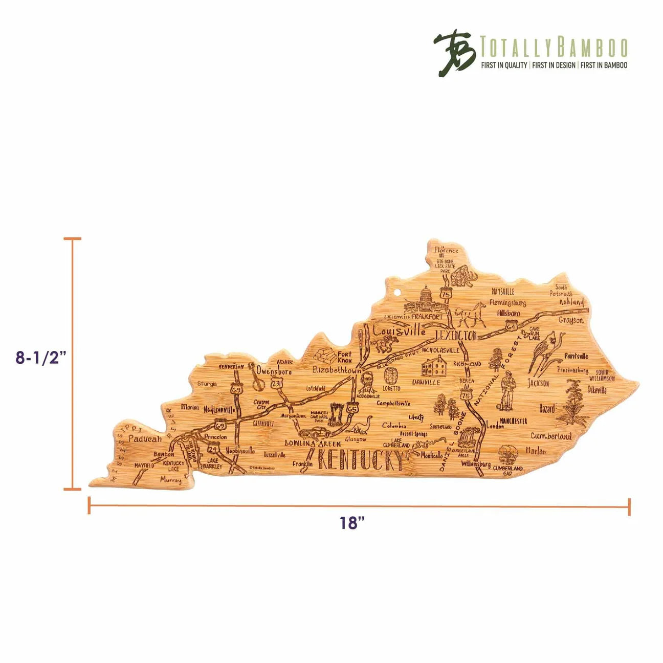 Totally Bamboo Destination Kentucky Cutting & Serving Board - Home Gadgets