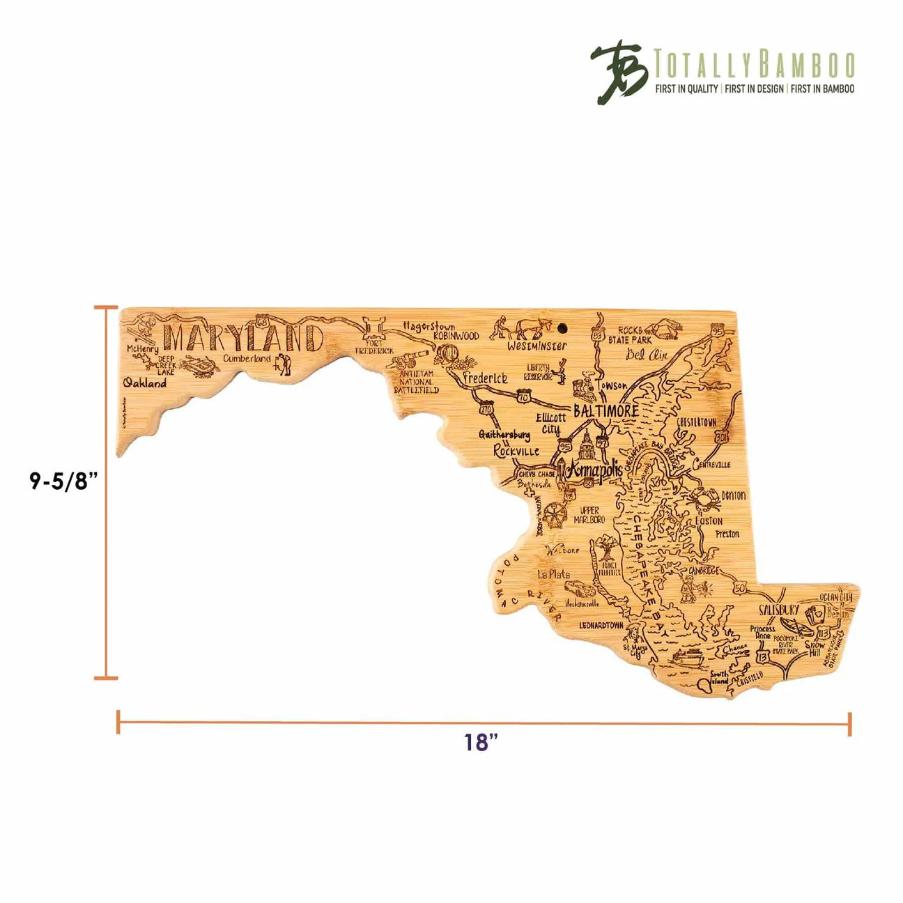 Totally Bamboo Maryland Cutting and Serving Board
