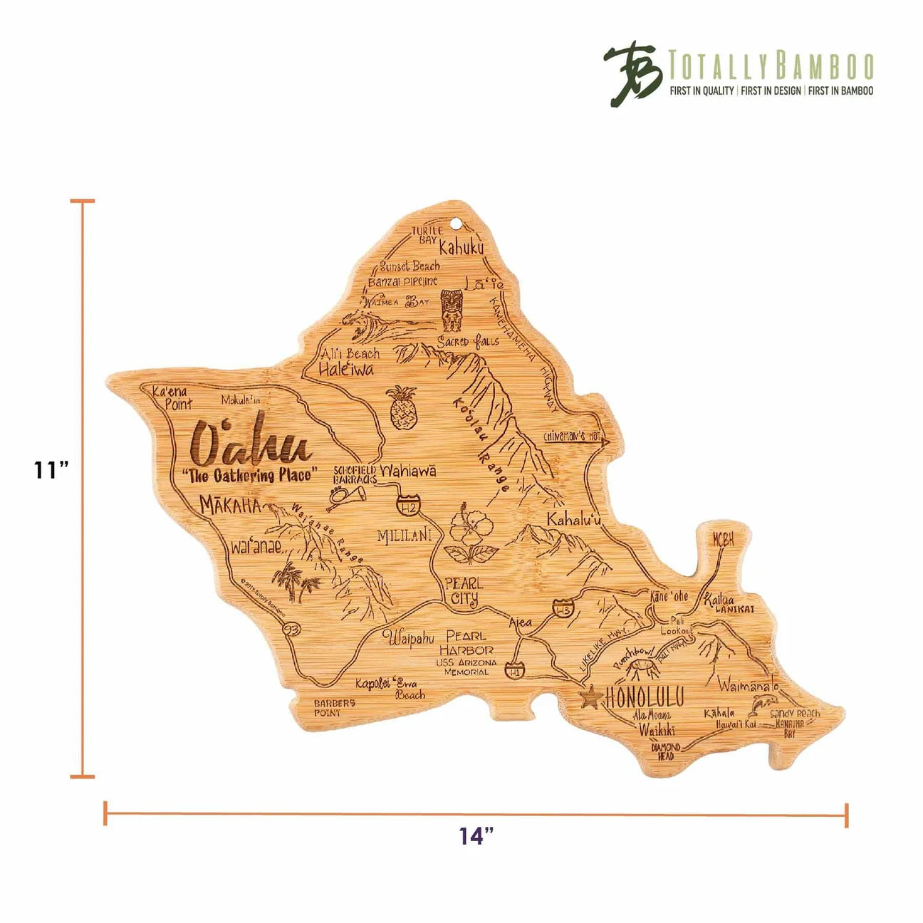 Totally Bamboo Destination Oahu Cutting & Serving Board