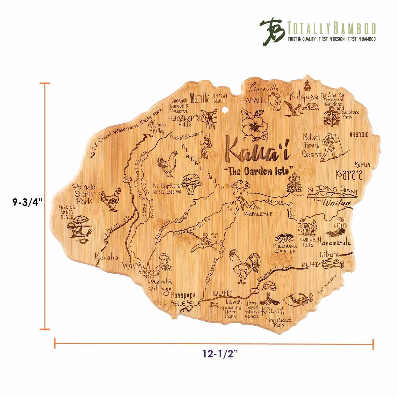 Totally Bamboo Destination Kauai Cutting & Serving Board