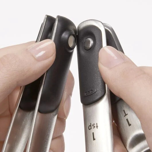 OXO Good Grips Stainless Steel Measuring Spoon 4 Piece Set showing Magnets