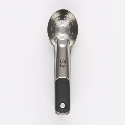OXO Good Grips Stainless Steel Measuring Spoon 4 Piece Set showing Magnets