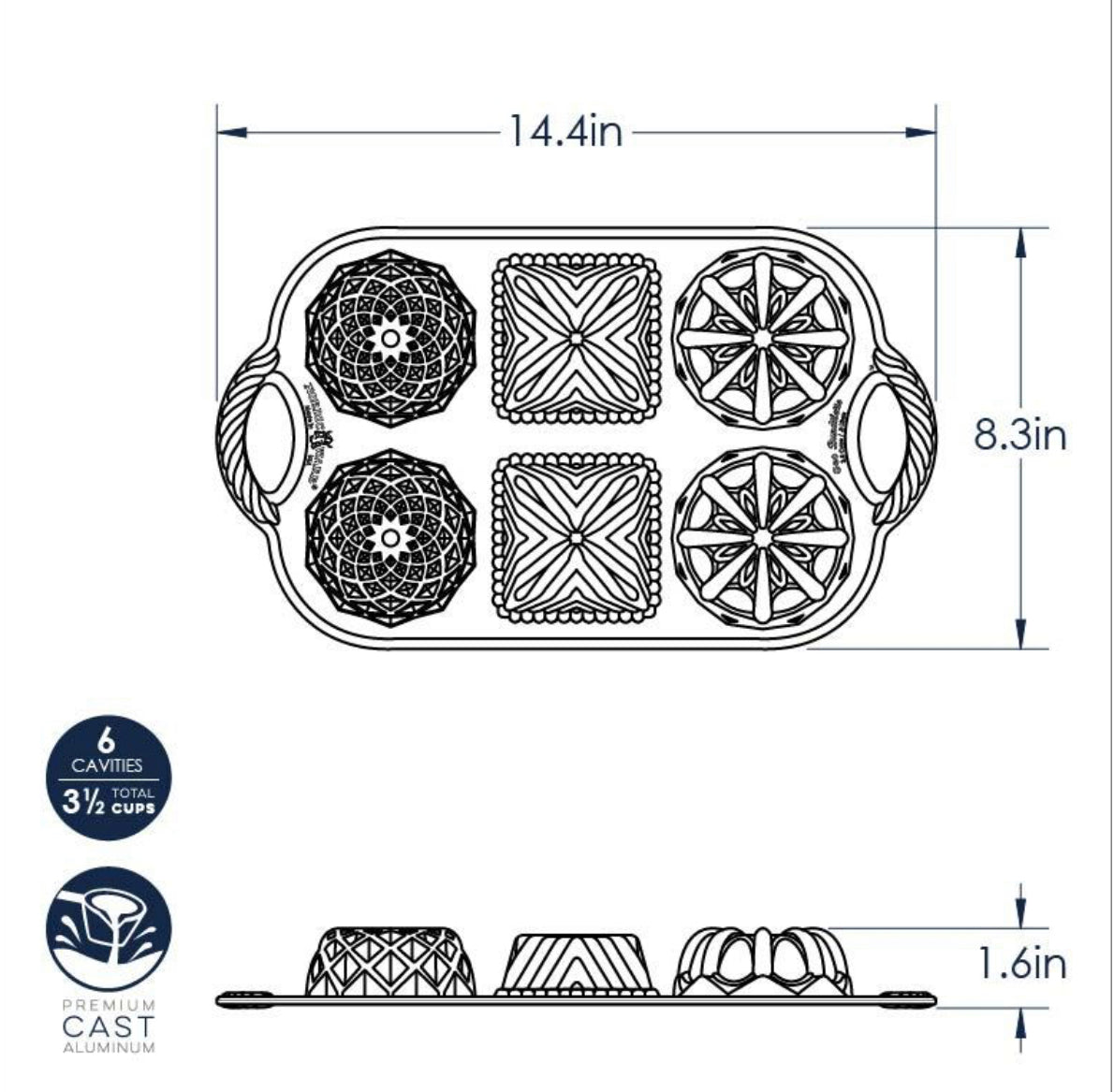 Nordic Ware Geo Bundlette Baking Pan