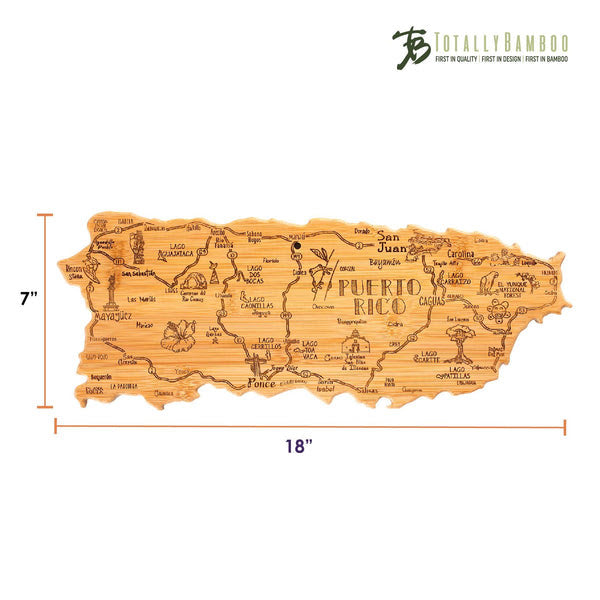 Totally Bamboo Destination Puerto Rico Cutting and Serving Board Dimensions