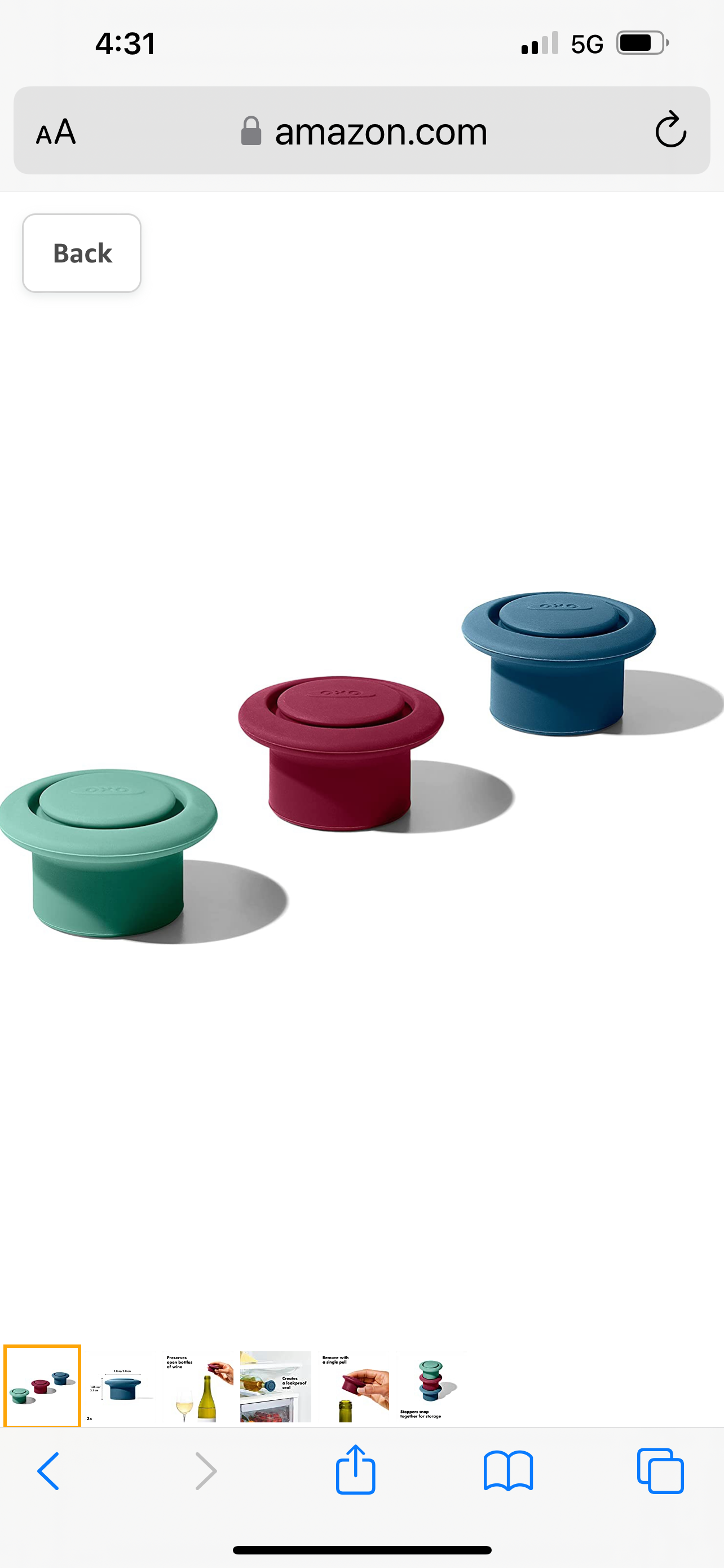 3 Piece Silicone Wine Stopper Set