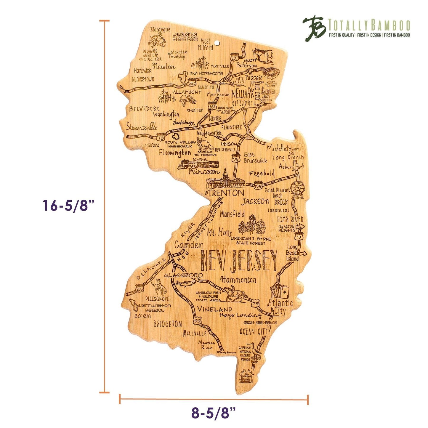 Totally Bamboo New Jersey Cutting and Serving Board
