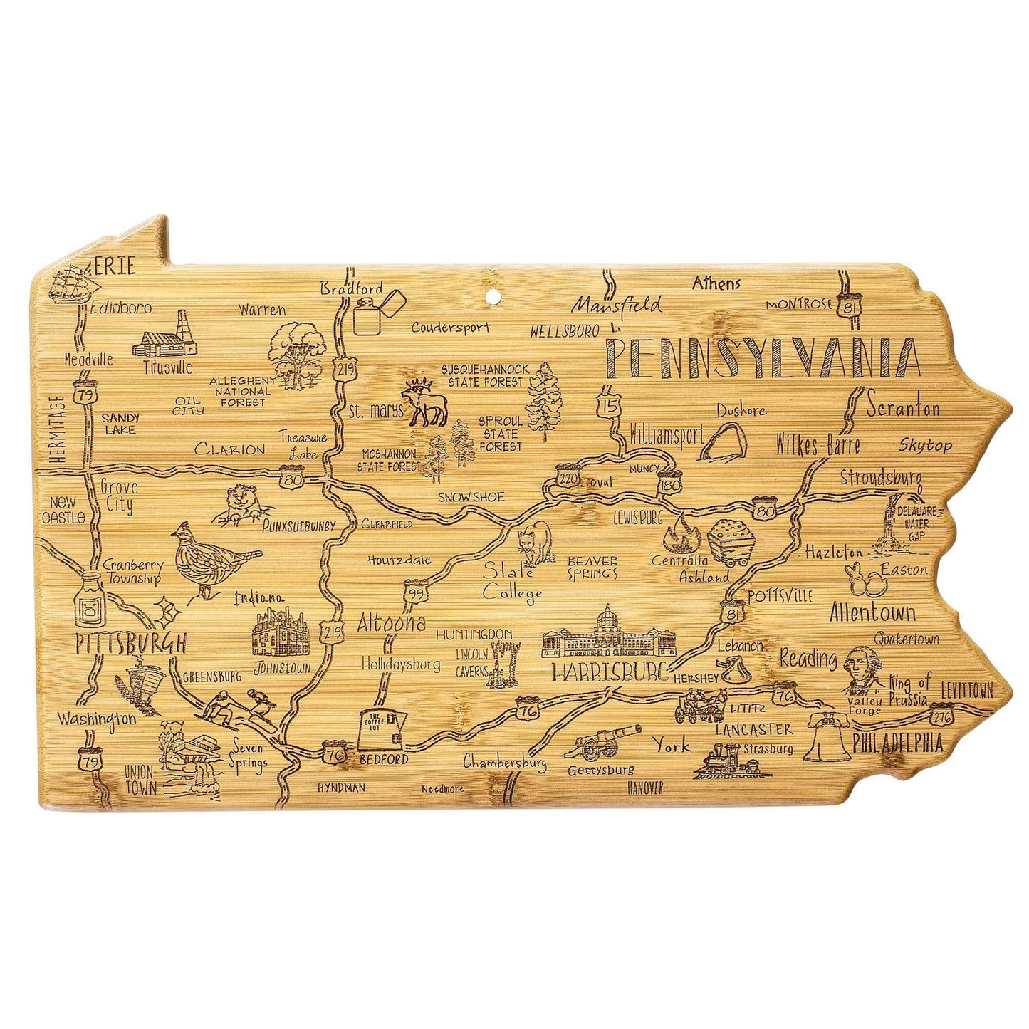 Totally Bamboo Pennsylvania Cutting Board - Home Gadgets