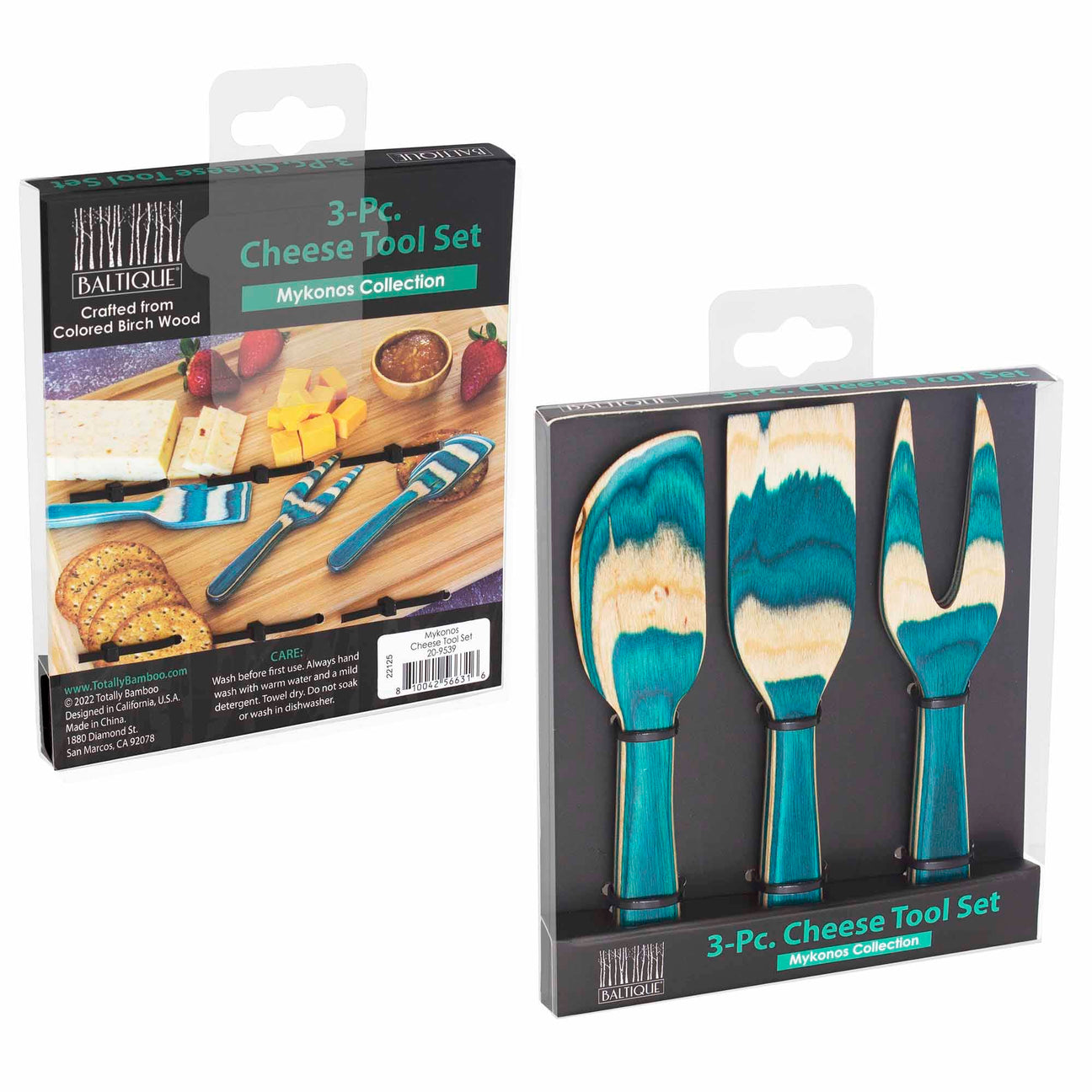 Totally Bamboo Baltique Mykonos 3-Piece Cheese Tool Set