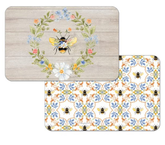 Counter Art Floral Bee Reversible Placemat