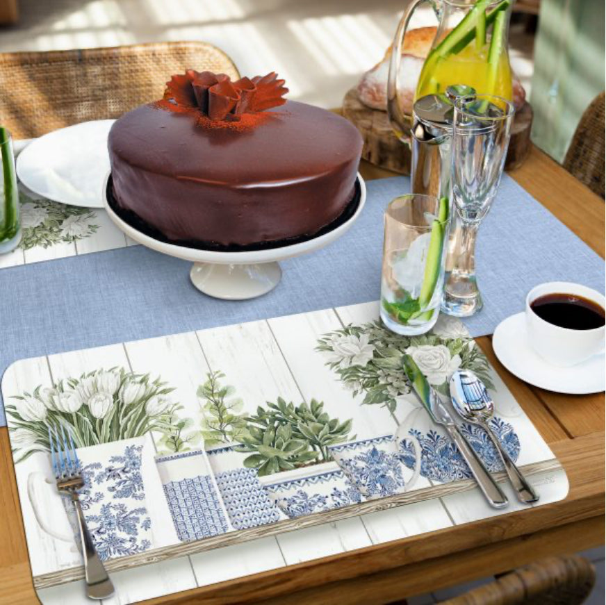 Blue and white Pottery Reversible Placemat