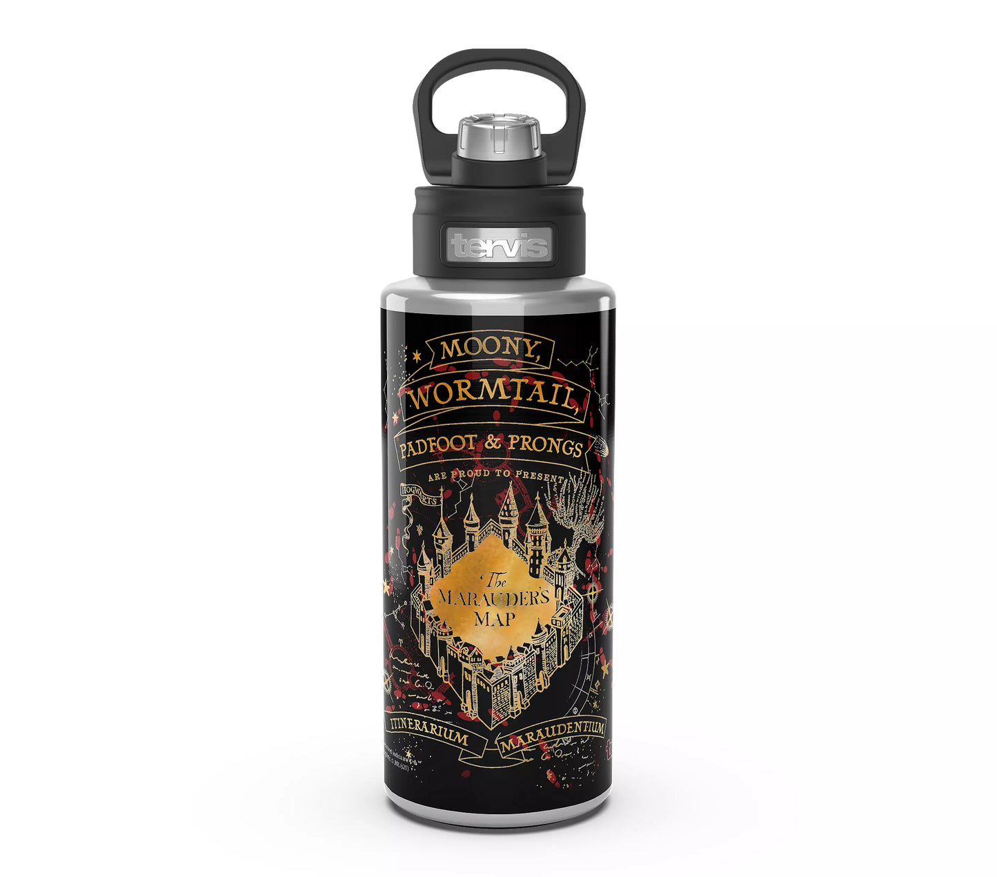 Tervis Harry Potter Black Marauders Map 32 oz Stainless Steel Water Bottle