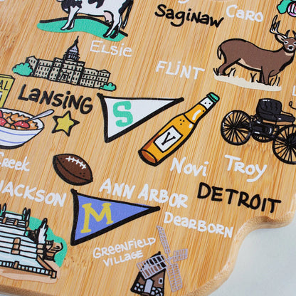 Totally Bamboo Michigan Cutting & Serving Board with Artwork by Fishkiss™