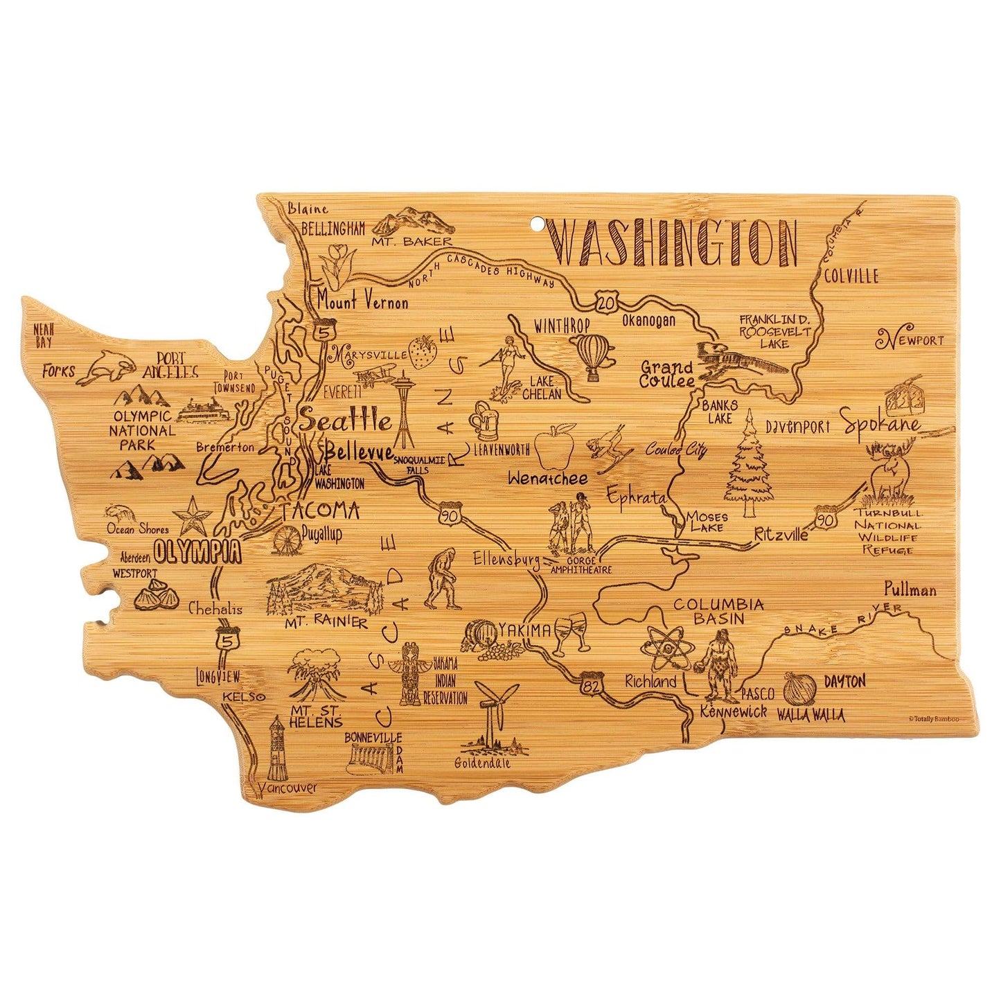 Totally Bamboo Washington State Cutting Board