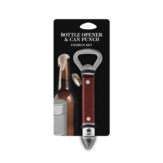 HIC Church Key Bottle Opener & Can Punch