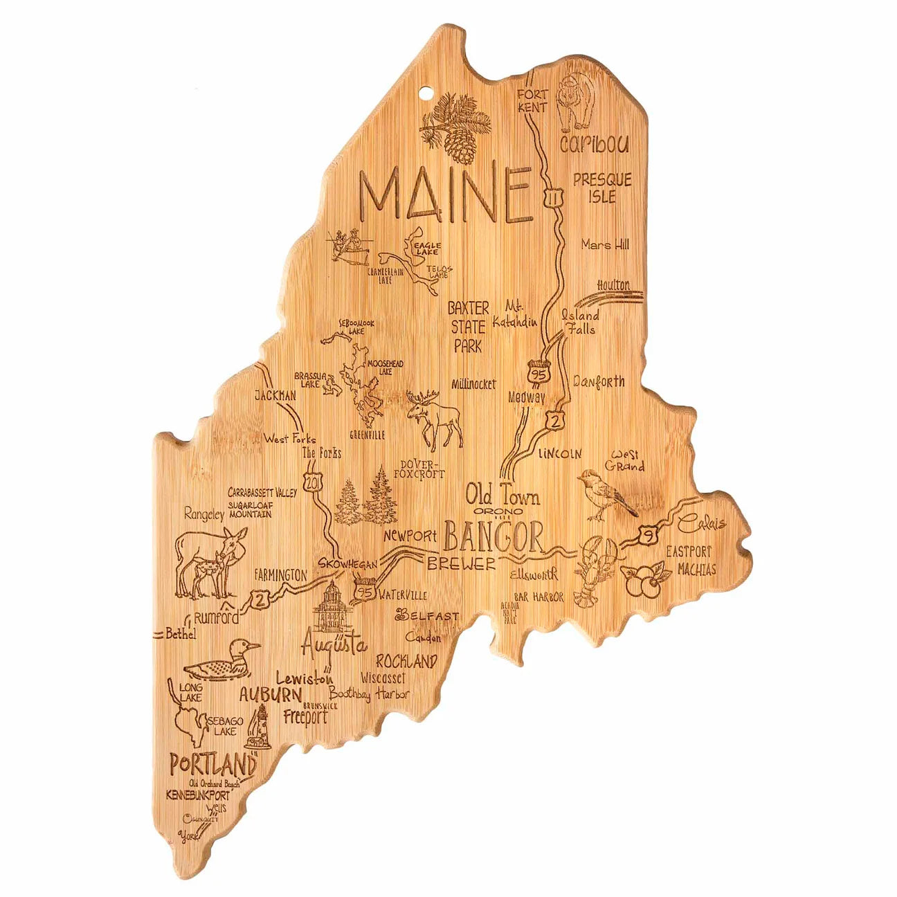 Totally Bamboo Destination Maine Cutting and Serving Board