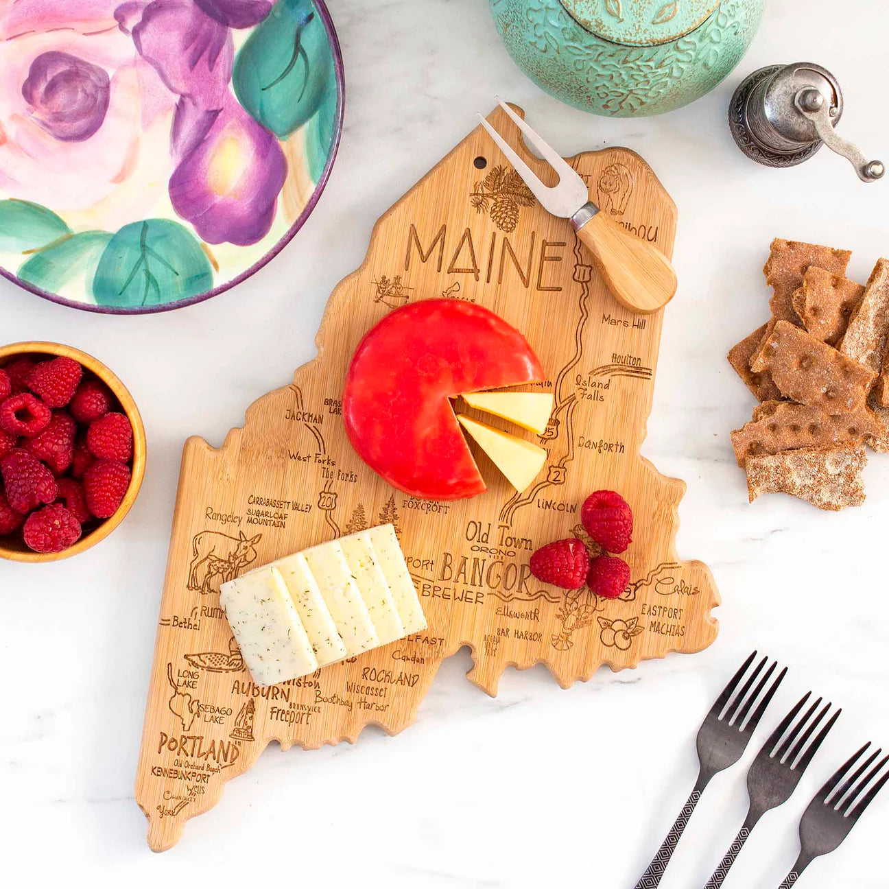 Totally Bamboo Destination Maine Cutting and Serving Board