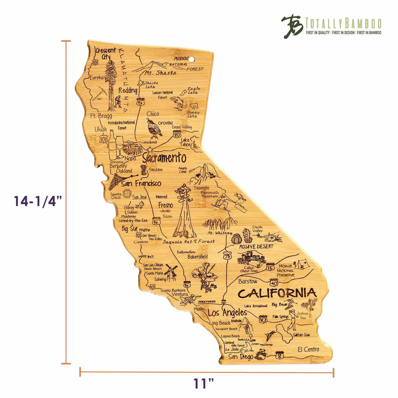 Totally Bamboo Destination California Cutting and Serving Board