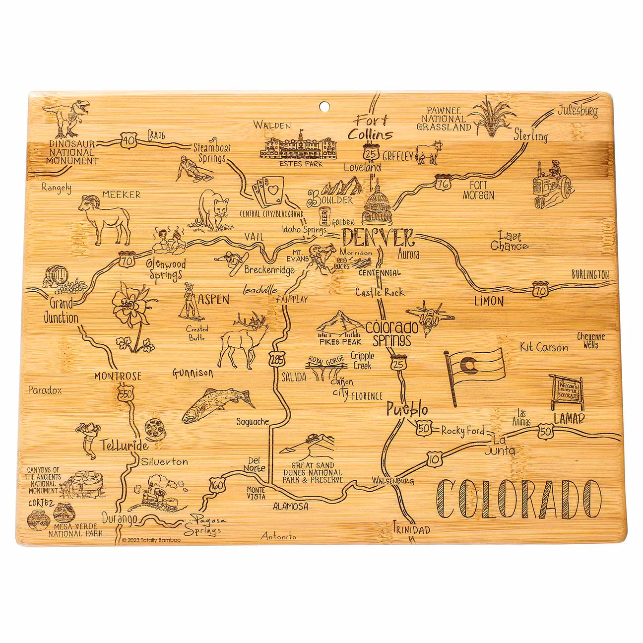 Totally Bamboo Colorado Cutting & Serving Board