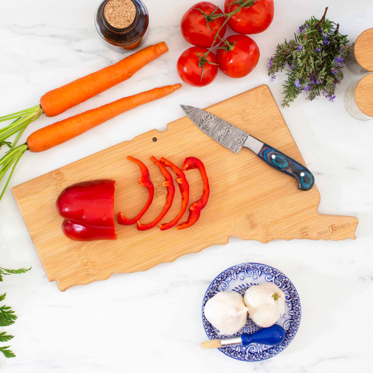 Totally Bamboo Destination Connecticut Cutting and Serving Board