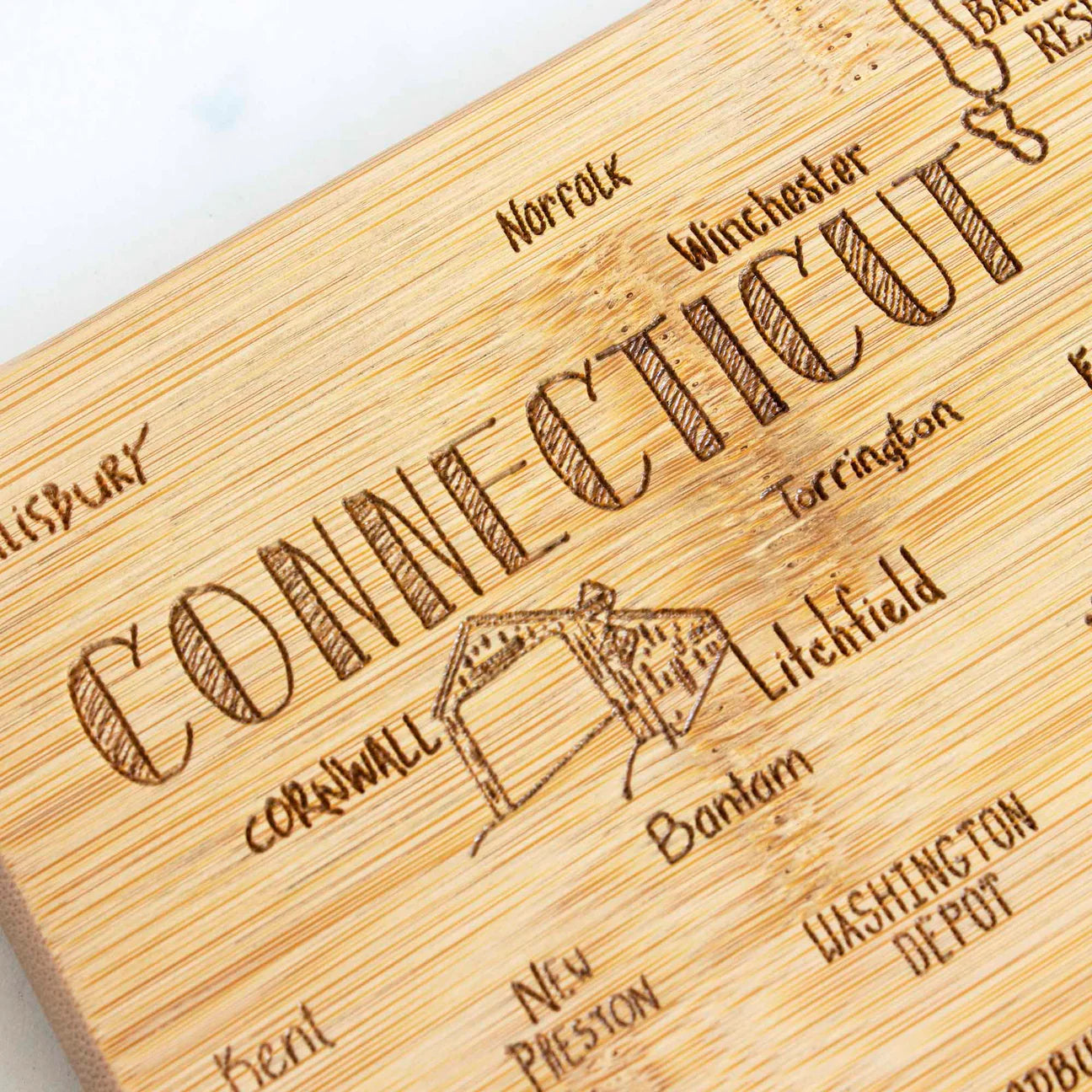 Totally Bamboo Destination Connecticut Cutting and Serving Board