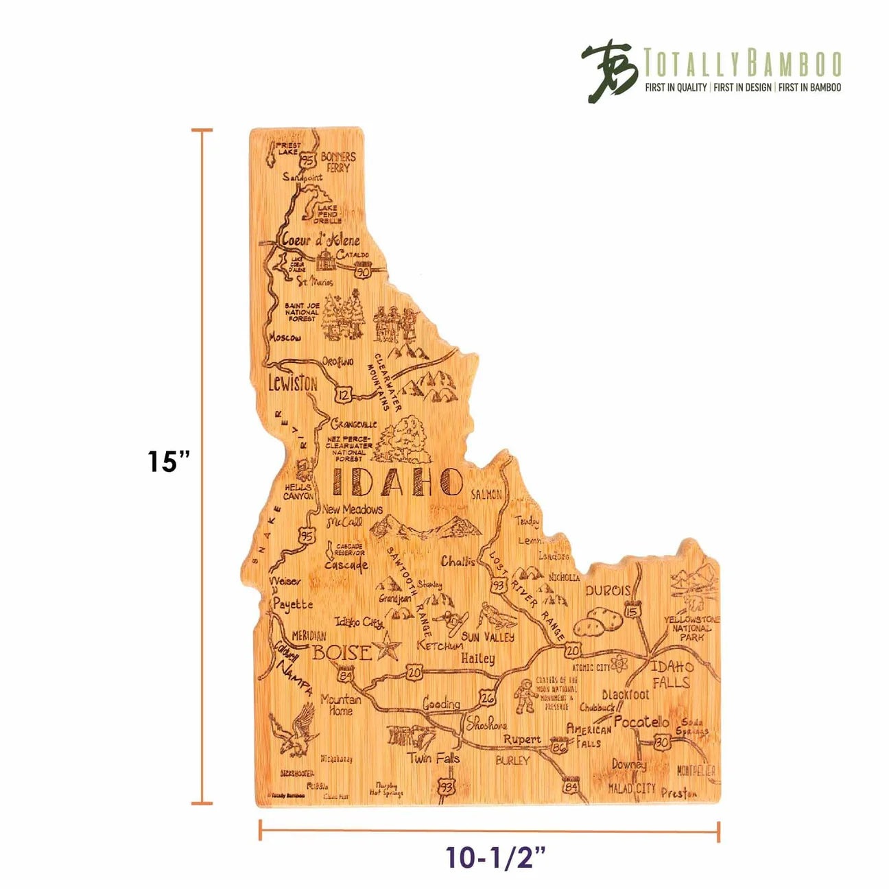 Totally Bamboo Destination Idaho Cutting & Serving Board - Home Gadgets