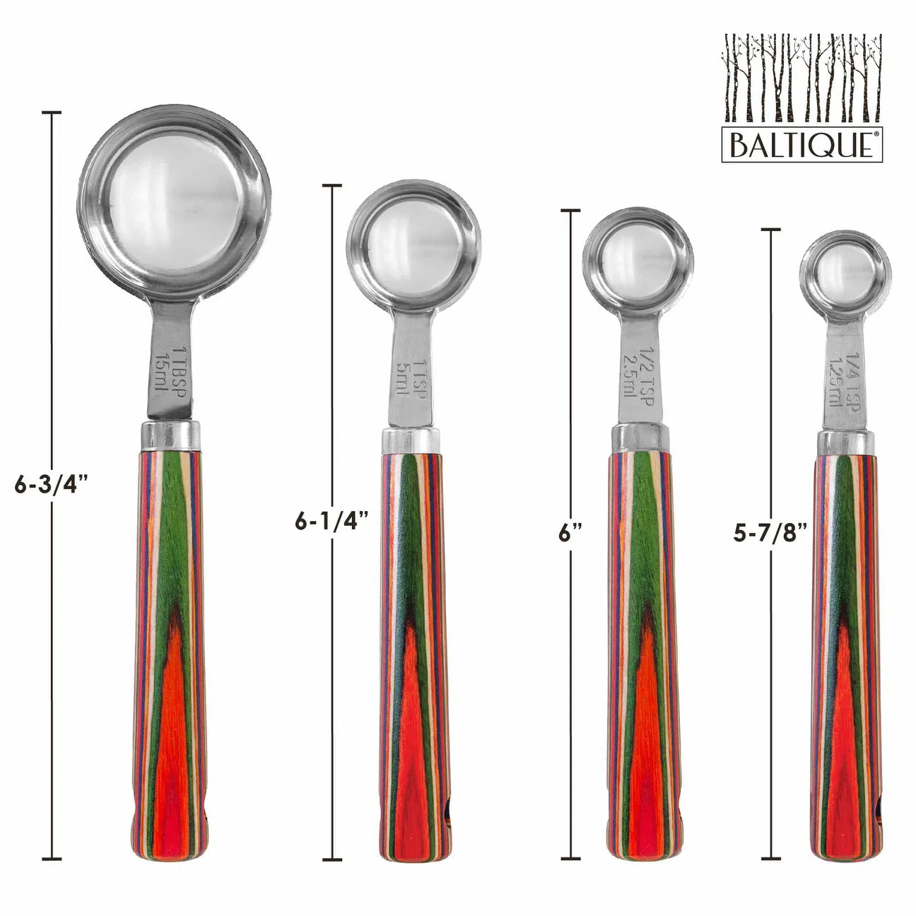 Totally Bamboo Baltique Marrakesh 4-Piece Measuring Spoon Set