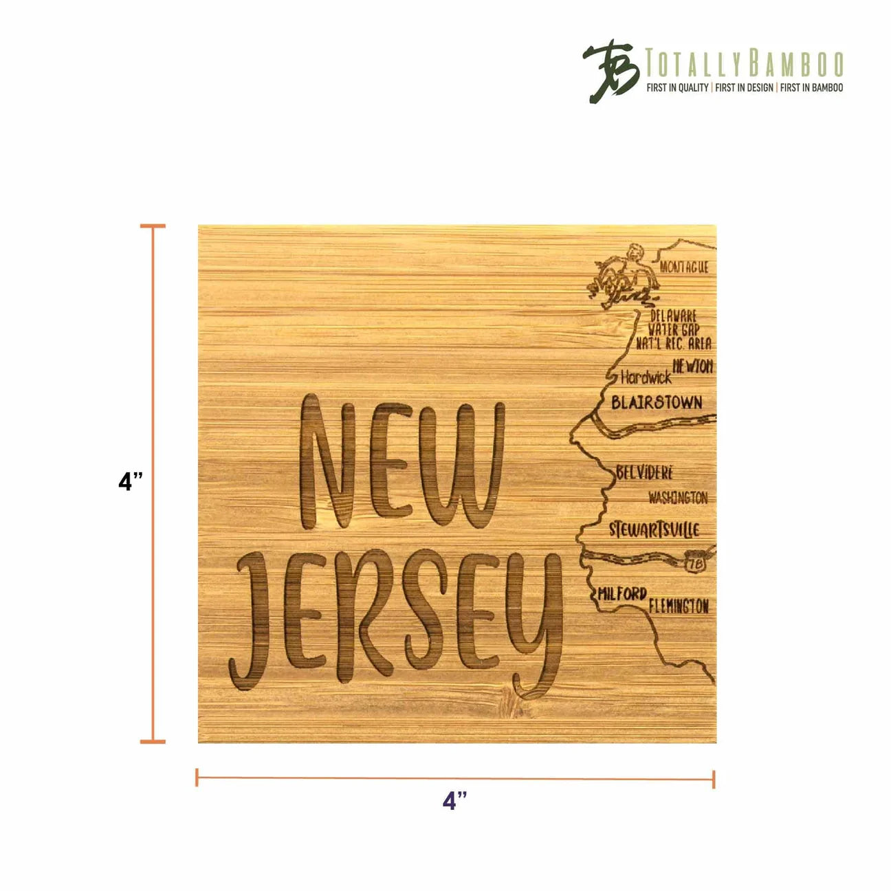 Totally Bamboo New Jersey State Puzzle 4-Pc. Coster Set With Case