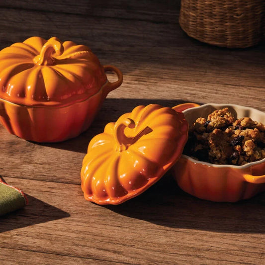 Le Creuset Pumpkin Mini Cocotte Pair Persimmon