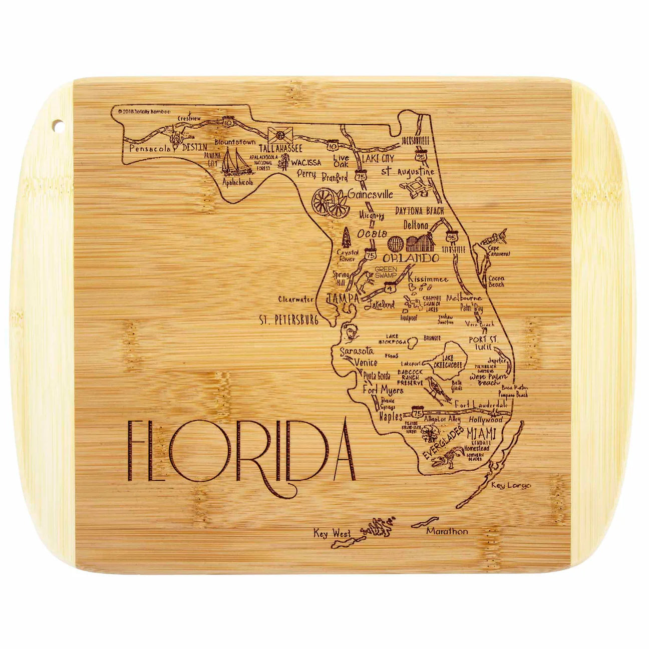 Totally Bamboo A Slice of Life Florida Cutting Board