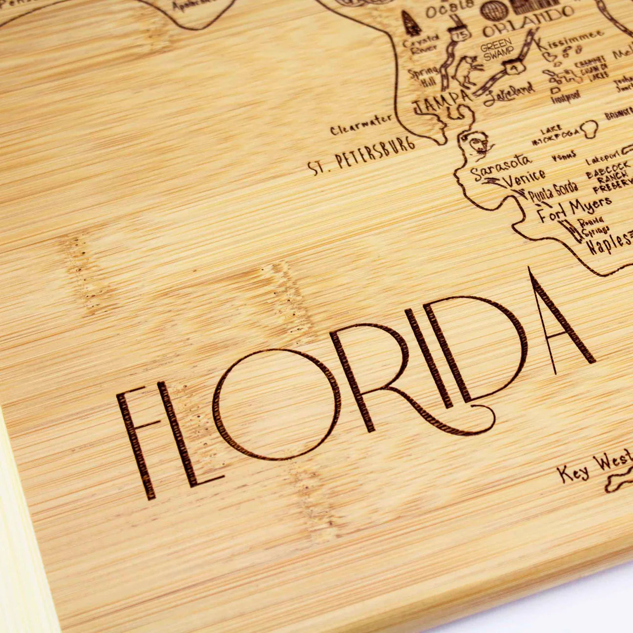Totally Bamboo A Slice of Life Florida Cutting Board Close Up