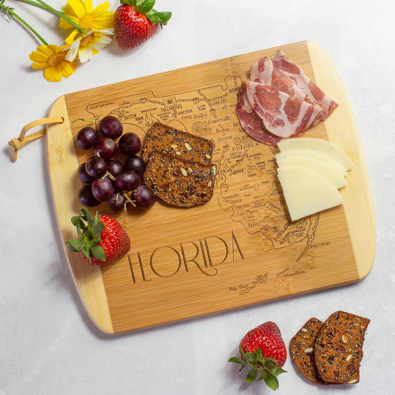 Totally Bamboo A Slice of Life Florida Cutting Board Charcuterie 