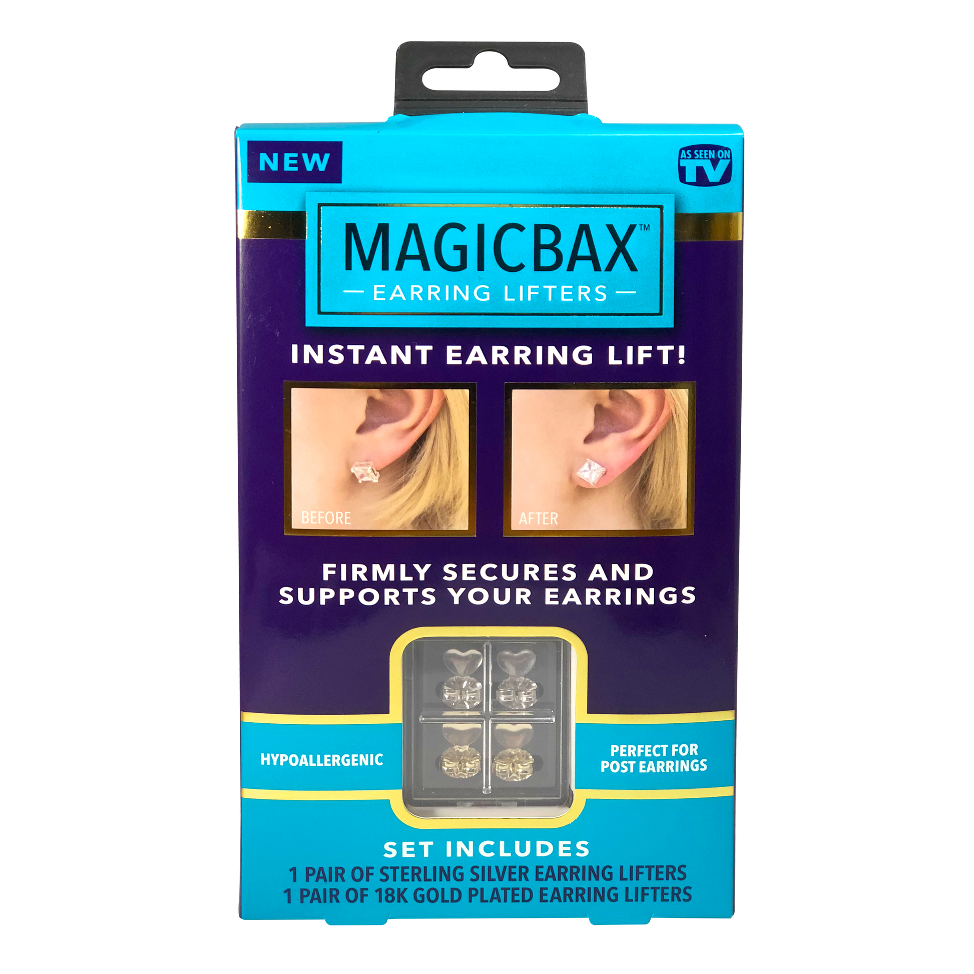 MagicBax, Jewelry, Magicbax Earring Lifters Sterling Silver Set Of 2  Brand New