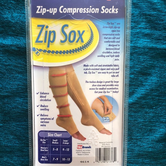 Zip Sox Zip-Up Compression Socks 1 Pair